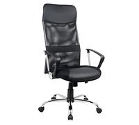 Sigma Fauteuil de Bureau EC13, Chrome/PVC/Mesh, 119 x 62 x 69,5 cm, Noir