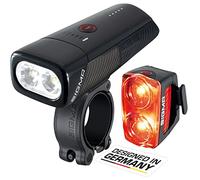 SIGMA Kit d'éclairage 1100 HL/Buster 150 RL | Éclairage vélo Rechargeable et étanche de 1100 lumens et 150 lumens avec indicateur de Batterie et feu Stop