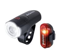 SIGMA Kit d'éclairage à piles 'Aura 30/Curve', LED, noir/rouge (1 kit)