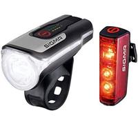 SIGMA Set di luci per Bicicletta a LED Aura 80 e Blaze | Luce anteriore e posteriore Con funzione Freno | Set di luci ricaricabili e resistenti Alle intemperie