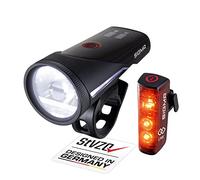 SIGMA Kit d'éclairage vélo Aura 100/Blaze Link (Support en Silicone) | Fonction de couplage innovante Eclairage vélo à LED 100 lux à l'avant | Feu arrière avec Fonction feu de Stop