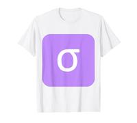 Sigma Minuscule - Dix-huitième Lettre de l'alphabet Grec T-Shirt Graphique avec Valeur, Homme, Blanc, L