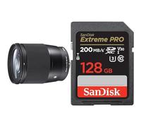 Sigma Objectif 16 mm F1, 4 DC DN - Monture Sony & SanDisk 128 Go Extreme Pro Carte SDXC + RescuePRO Deluxe, jusqu'à 200 Mo/s, UHS-I, Classe 10, U3, V30