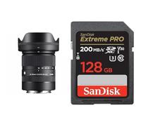Sigma Objectif 18-50MM F2.8 DC DN pour Sony & SanDisk 128 Go Extreme Pro Carte SDXC + RescuePRO Deluxe, jusqu'à 200 Mo/s, UHS-I, Classe 10, U3, V30