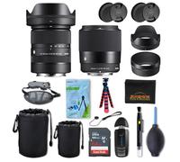 Sigma Objectif contemporain 18-50 mm f2.8 + Sigma 30 mm f1.4 DC DN pour Sony E avec accessoires photo Sunshine