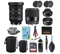 Sigma Objectif contemporain 24-70 mm f2.8 DG DN II Art + Sigma 30 mm f1.4 DC DN pour Sony E avec accessoires photo Sunshine