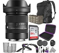 Sigma Objectif contemporain DC DN 18-50 mm f/2.8 pour monture Sony E avec accessoire Altura Photo Advanced et pack de voyage