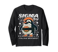 Sigma Penguin Boy Funny Italian-Brainrot Gen Z Meme Manche Longue