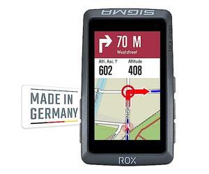 SIGMA ROX 12.1 Evo Compteur Vélo sans Fil 3" | Fabriqué en Allemagne | GPS avec 150 Fonctions, GLONASS & Bluetooth - Navigateur Vélo Compatible Komoot & VAE - Set de Base, Gris Nuit