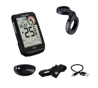 SIGMA ROX 4.0 Endurance Black HR Set |Compteur de vélo GPS y Compris cardiofréquencemètre et OVERCLAMP Butler | 41 h d'autonomie de la Batterie | Compatible avec Les vélos électriques | 30 Fonctions