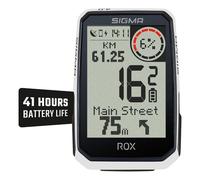 SIGMA ROX 4.0 ENDURANCE White Sensor Set | GPS & navigation avec capteurs de vitesse, de fréquence cardiaque et de cadence et OVERCLAMP Butler | 41 h d'autonomie de la batterie| Compatible avec E-bike