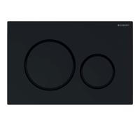Geberit Plaque d'actionnement Sigma 20 115882DW1, bouton noir, anneau noir mat, double chasse d'eau
