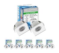 Sigmaled Lighting, 10x Mini Spot LED Encastrable 3W Dimmable, 4000K Blanc Neutre, Carré Aluminium, Ø35x25mm Trou 30mm Faisceau 30°, Éclairage Plafond Meuble Escalier, 220-240V Direct, 5 boite de 2 pcs