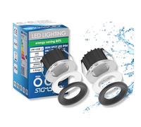 Sigmaled lighting, Mini Spots LED Encastrables en Aluminium 3W Dimmables, IP54 Intérieur/Extérieur, 4000K Blanc Neutre, 300 lm, 220V-230V, 3 Finitions Blanc/Chrome/Noir, Lot de 2 (1 boîte de 2)