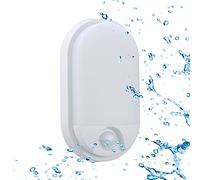 Sigmaled lighting, Plafonnier LED 10W avec DÉTECTEUR de mouvement pour extérieur, Étanche IP54, Blanc Chaud 3000K, 900 Lm, Applique OVALE, Éclairage mural