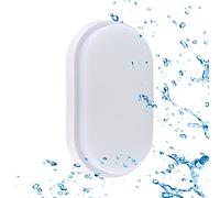 Sigmaled lighting, Plafonnier LED 15W pour extérieur, Étanche IP54, Blanc Naturel 4000K, 1350 Lm, Applique OVALE, Éclairage mural ou au plafond