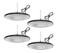 Sigmaled lighting, Projecteur industriel LED UFO High Bay 100W 10000 lm, Lampe Industrielle IP65 Étanche, Blanc Froid 6000K, Éclairage pour Usine, Entrepôt, Atelier, Garage, Lot de 4