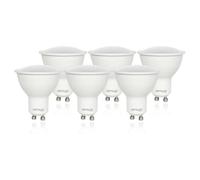 Sigmaled lighting LED LAMP LOT DE 6 SPOTS LED GU10 5W (= 40W), 400 lumen, Lampe LED blanc chaud 2800K, 50x57mm, angle 120 °, Classe d'efficacité énergétique A +