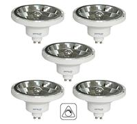 SIGMALED LIGTHING, SPOT LED AR111 DIMMABLE GU10 14W (équivalent 110W halogène), 1000 lumens, Blanc Chaud 3000K, Ampoule Gradable AR111, LOT DE 5