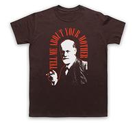 Sigmund Freud Tell Me About Your Mother T-Shirt des Hommes, Marron, Medium