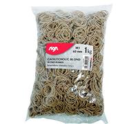 WONDAY Sac de 1kg d'élastique en caoutchouc blond étroit 60 x 1,8 mm