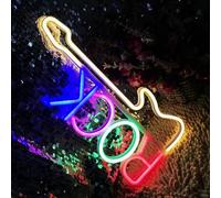 Sign de guitare au néon de rock coloré pour de nombreuses occasions chambre à coucher salon nuit lumière USB/batterie double usage LED sign anniversaire cadeau fête de mariage décoration de Noël