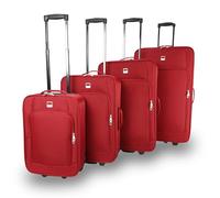 SIGN Ensemble de valises de voyage en tissu de 4 pièces ou M/L/XL/XXL, rouge, ensemble de 4 pièces