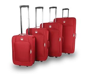 SIGN Ensemble de valises de voyage en tissu de 4 pièces ou M/L/XL/XXL, rouge, ensemble de 4 pièces
