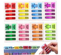 Sign Here Tabs 800Pcs 8 Packs Autocollants Autocollants Colorés Drapeaux Fléchés pour Documents Cahiers Bureau École, Sign Here Flags