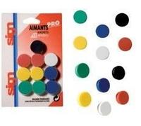 SIGN J5101AS Lot de 12 Aimants coloreco ø 20 mm Couleurs Assorties