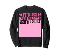 Sign My Shirt Coquette Bow Pastel Pink Sweatshirt