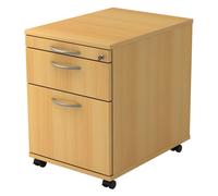 SIGNA AC20 BM - Caisson bureau sur roulettes Hêtre poignée arche métal