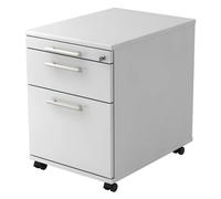 SIGNA AC20 - Caisson bureau sur roulettes poignée de bastingage plastique Blanc