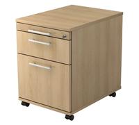SIGNA AC20 - Caisson bureau sur roulettes poignée de bastingage plastique Chêne