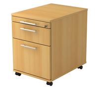 SIGNA AC20 RE - Caisson bureau sur roulettes Hêtre poignée de bastingage plastique