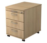 SIGNA AC30 BM - Caisson bureau sur roulettes Chêne poignée arche métal