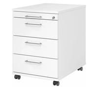 SIGNA AC30 - Caisson bureau sur roulettes Poignée à étrier en métal Blanc