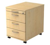 SIGNA AC30 - Caisson bureau sur roulettes poignée arche métal Érable