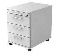 SIGNA AC30 - Caisson bureau sur roulettes poignée de bastingage plastique Blanc