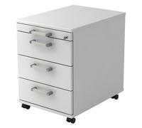 SIGNA AC30 CE - Caisson bureau sur roulettes Blanc poignée chrome métal