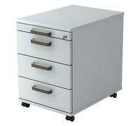 SIGNA AC30 SG - Caisson bureau sur roulettes Gris poignée striée en plastique