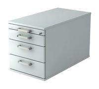 SIGNA TC30 - Caisson bureau sur roulettes poignée chrome métal Gris