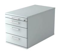 SIGNA TC30 - Caisson bureau sur roulettes poignée de bastingage plastique Gris