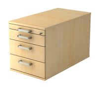 SIGNA TC30 CE - Caisson bureau sur roulettes Érable poignée chrome métal