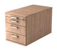 SIGNA TC30 CE - Caisson bureau sur roulettes Noyer poignée chrome métal