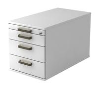 SIGNA TC30 SG - Caisson bureau sur roulettes Blanc poignée striée en plastique