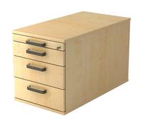 SIGNA TC30 SG - Caisson bureau sur roulettes Érable bois avec 3 tiroirs poignée striée en plastique