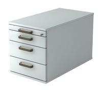 SIGNA TC30 SG - Caisson bureau sur roulettes Gris poignée striée en plastique