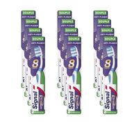 SIGNAL Brosse à Dents Intégrale 8 Soin Complet Souple Lot de 12 | Protection caries, Action anti-plaque, Soin blancheur, Haleine fraîche, Nettoyage interdentaire, Précision