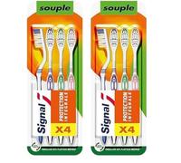 SIGNAL - Brosse à Dents Protection Intégrale - Brosse 100% recyclable fabriquée avec 80% de plastique recyclé - Souple (lot de 8 brosses à dents)